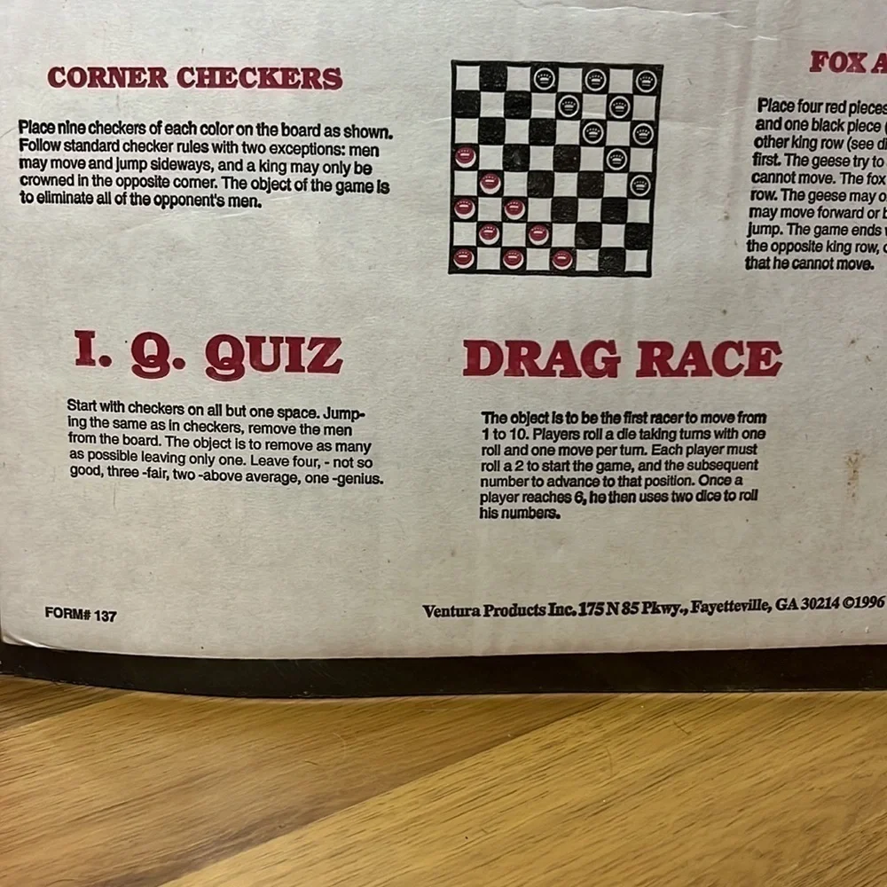 Vintage 97 Floor Game 4 in 1 Game Tile